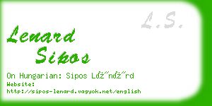 lenard sipos business card